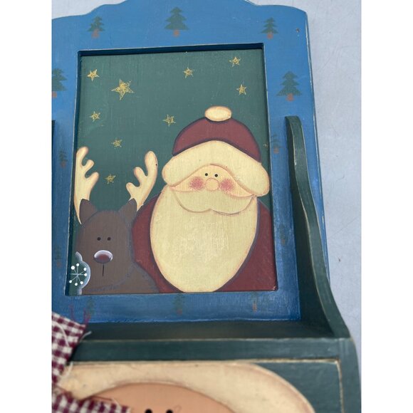 Santa's workbench indoor decor wood Santa reindeer wall handing drawer READ NEW - Picture 4 of 8
